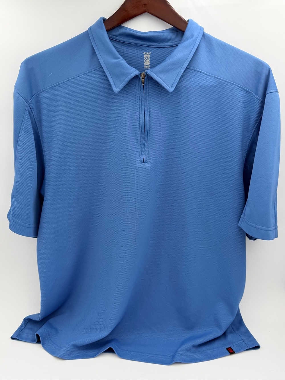Men's Half-Zip Polo Shirt in Light Blue